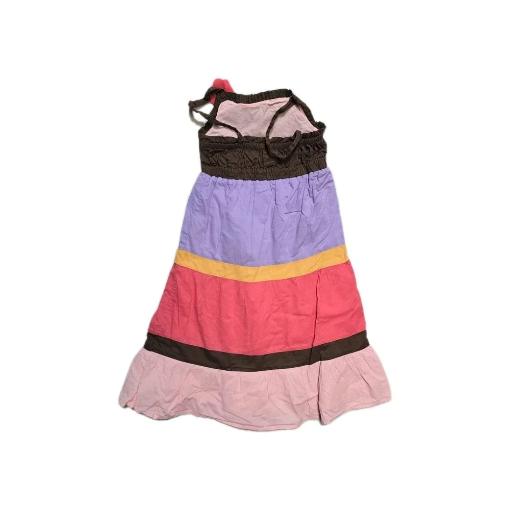 Gymboree Glamour Safari Tiered Peasant Dress Purple Brown Pink  4‎ Vintage Y2K